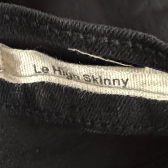 FRAME Le High Skinny Black Denim Jeans Distressed Sz 30 Mid Rise Ankle Designer - Picture 5 of 6